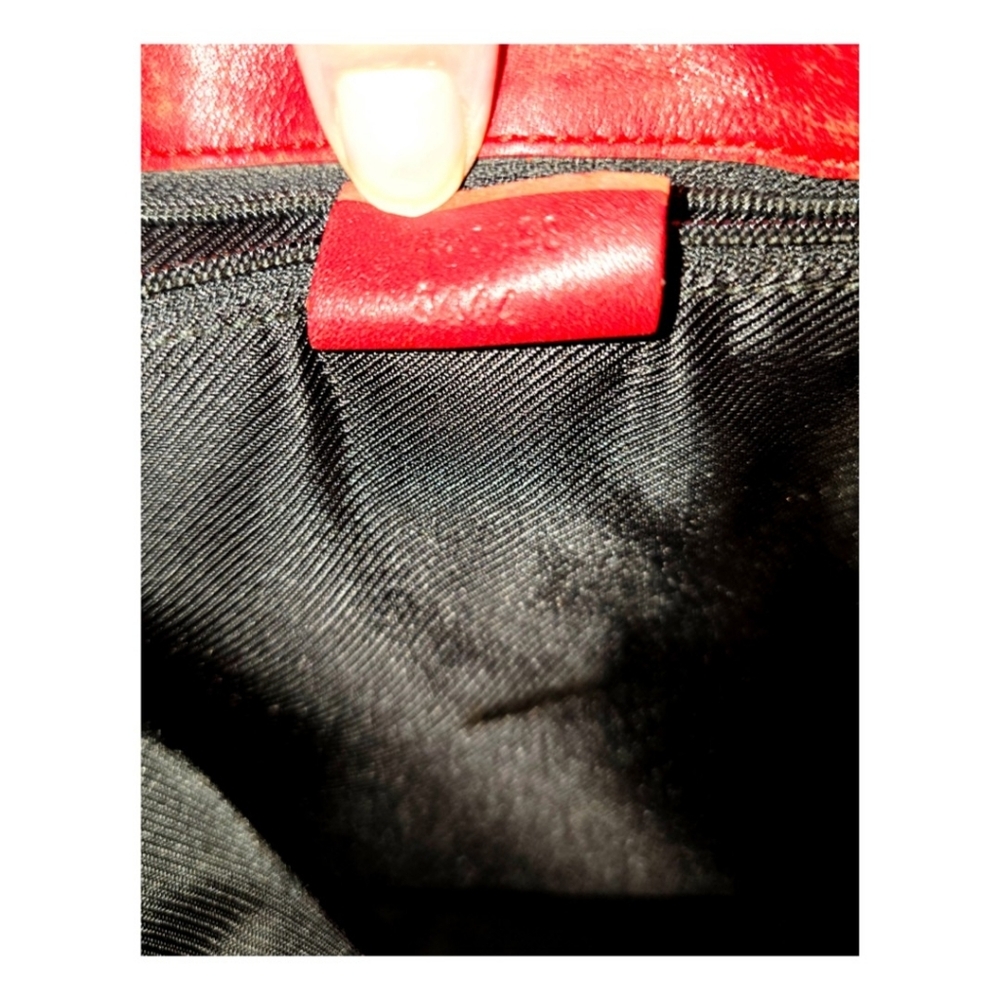 Gucci Crimson GG Sherry Line Monogrammed Canvas & Leather Tote Bag - Picture 3 of 9